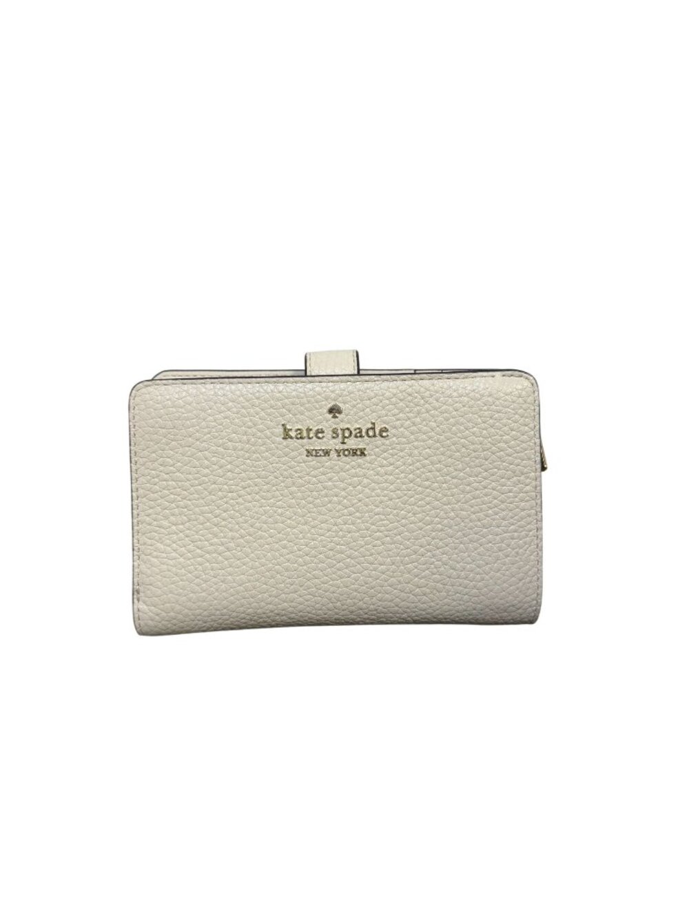Kate Spade New York White Leather Wallet With Snap Closure